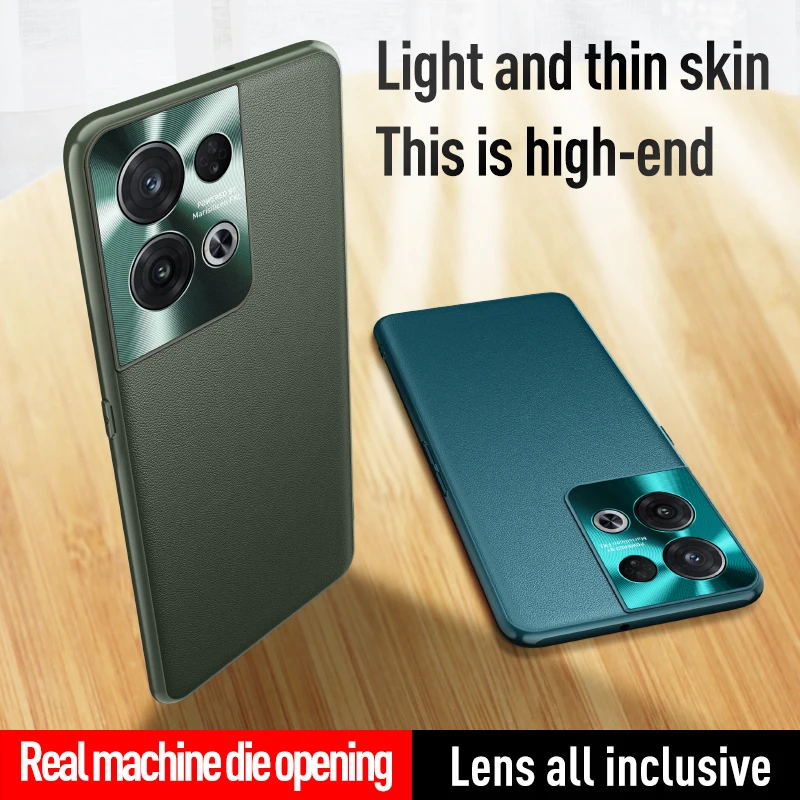 

Luxury Soft Leather Phone Case Lens Protection Shockproof Silicone Back Cover For OPPO Find X5 Lite X5 Pro Phone Shell