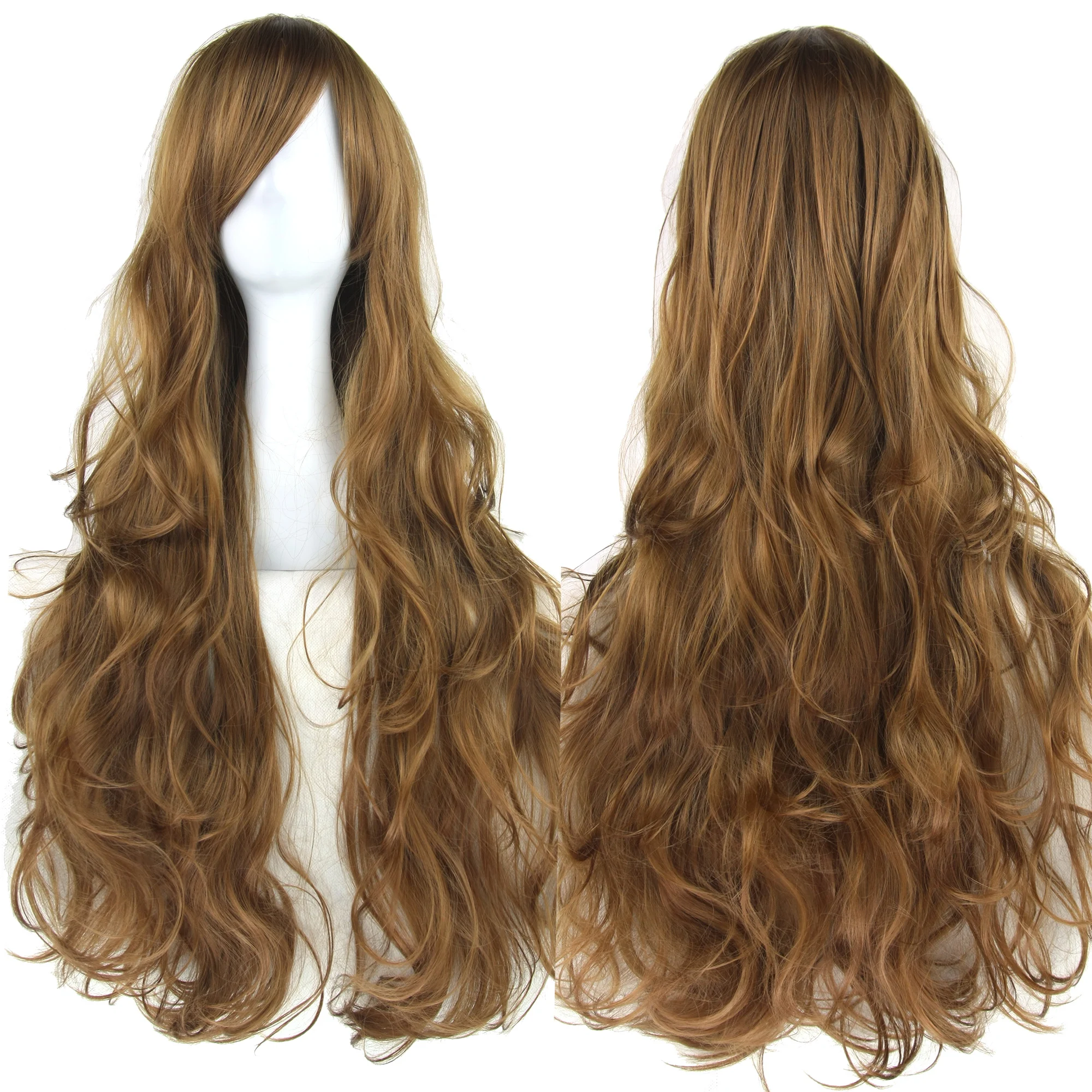 Vibrant Curly Long Synthetic Wig in Green with Pink and Black Accents - Perfect