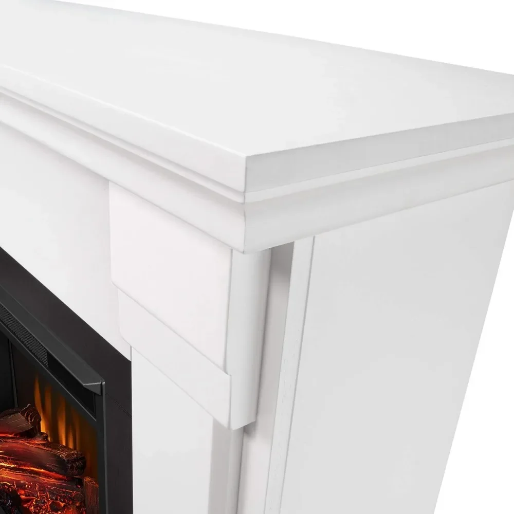 48” Electric Fireplace with Mantel for Living Room or Bedroom,Replaceable Fireplace Insert Heater,Realistic Log and Flame Effect 6