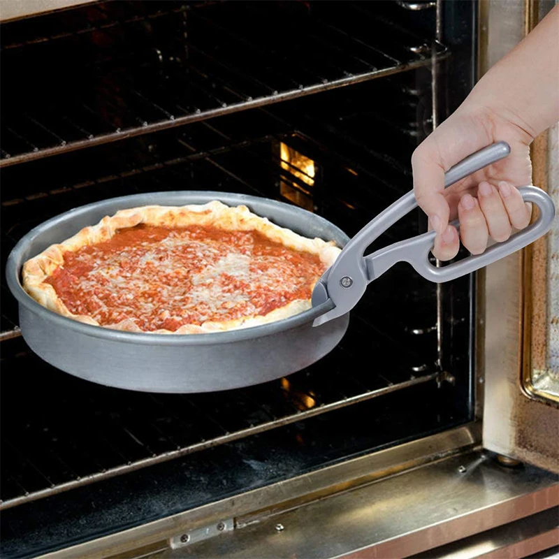 Food Tongs Pizza Pan Gripper Cast Aluminum Anti-Scald Baking Pan Bowl Pot Plate Oven Pliers Clamp Clip