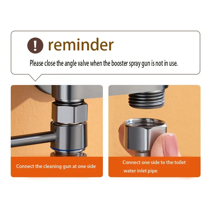 Zinc Alloy Angle Valve Wall Mount Toilet Bidet Sprayer Set One In Two Out Water Cleaning Sprayer for Bathroom Toilet Accessories