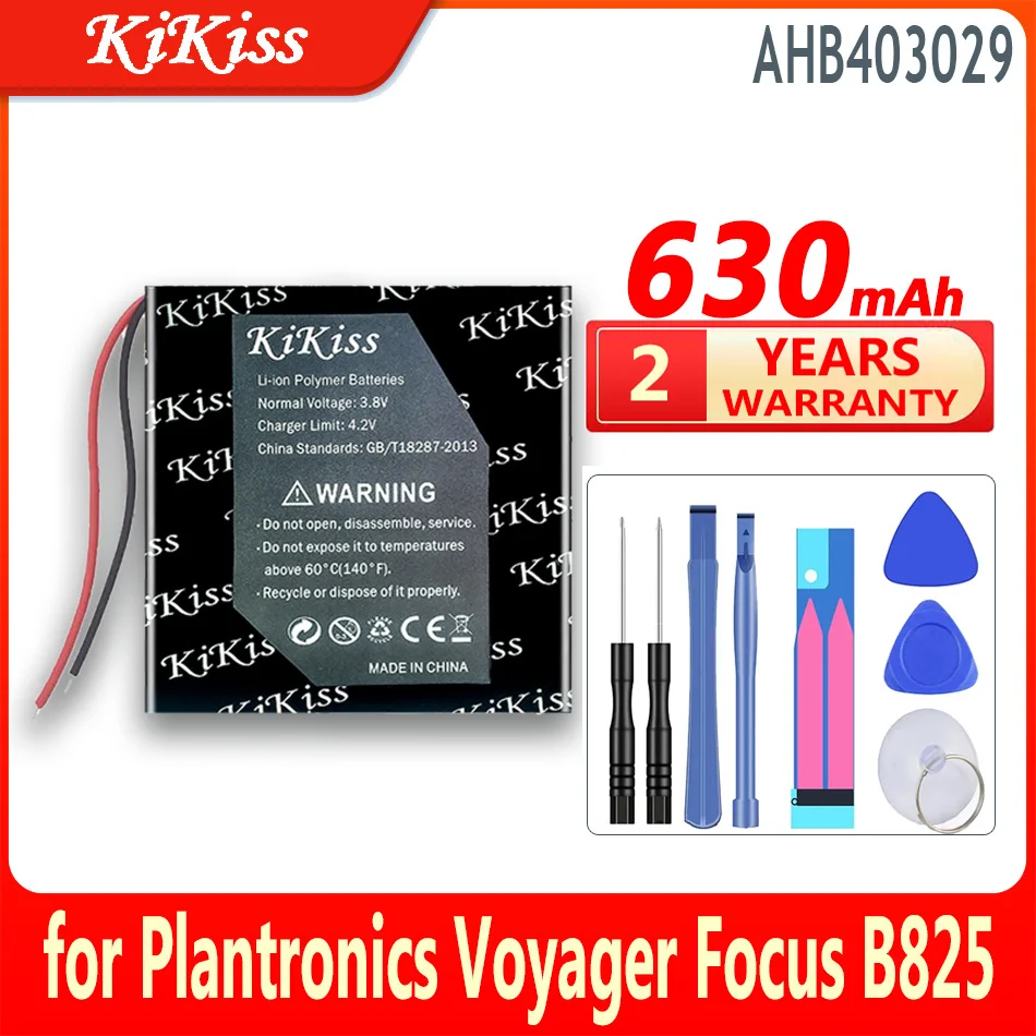 Batteria Kikiss Da 630Mah Ahb403029 (2 Linee) Per Cuffie Auricolari Plantronics Voyager Focus B825
