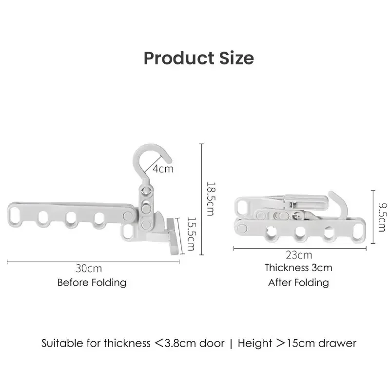 Portable Foldable Travel Hanger Folding Clothes Drying Rack Travel Hangers Hanging Rack with 5 Holes for Hotel Camping Travel 6