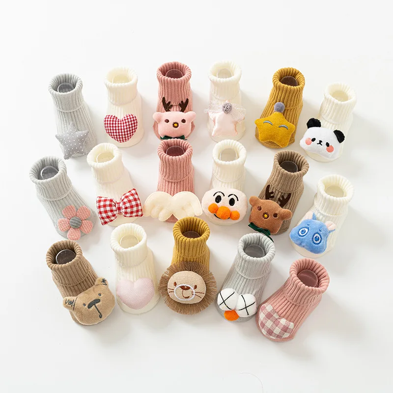Athletic Socks Baby Socks Cartoon Baby Soft Cotton Socks Anti Slip Newborn Toddler Warm Socks For Boys Girls Kids Thicken Socken Doll Stuff Animals
