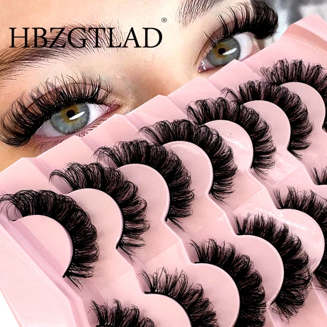 7pairs Natural Russian Strip Lashes Fluffy Mink Lashes 3D False Eyelashes Fluffy Volume Eyelashes Fake Eyelash Extension Make Up