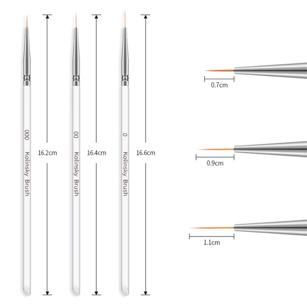 Nail Art Brushes 3Pcs Nail Gel Polish Painting Design Brush Pen Set nail art brushes nail brushes nail art tools gel nail tools