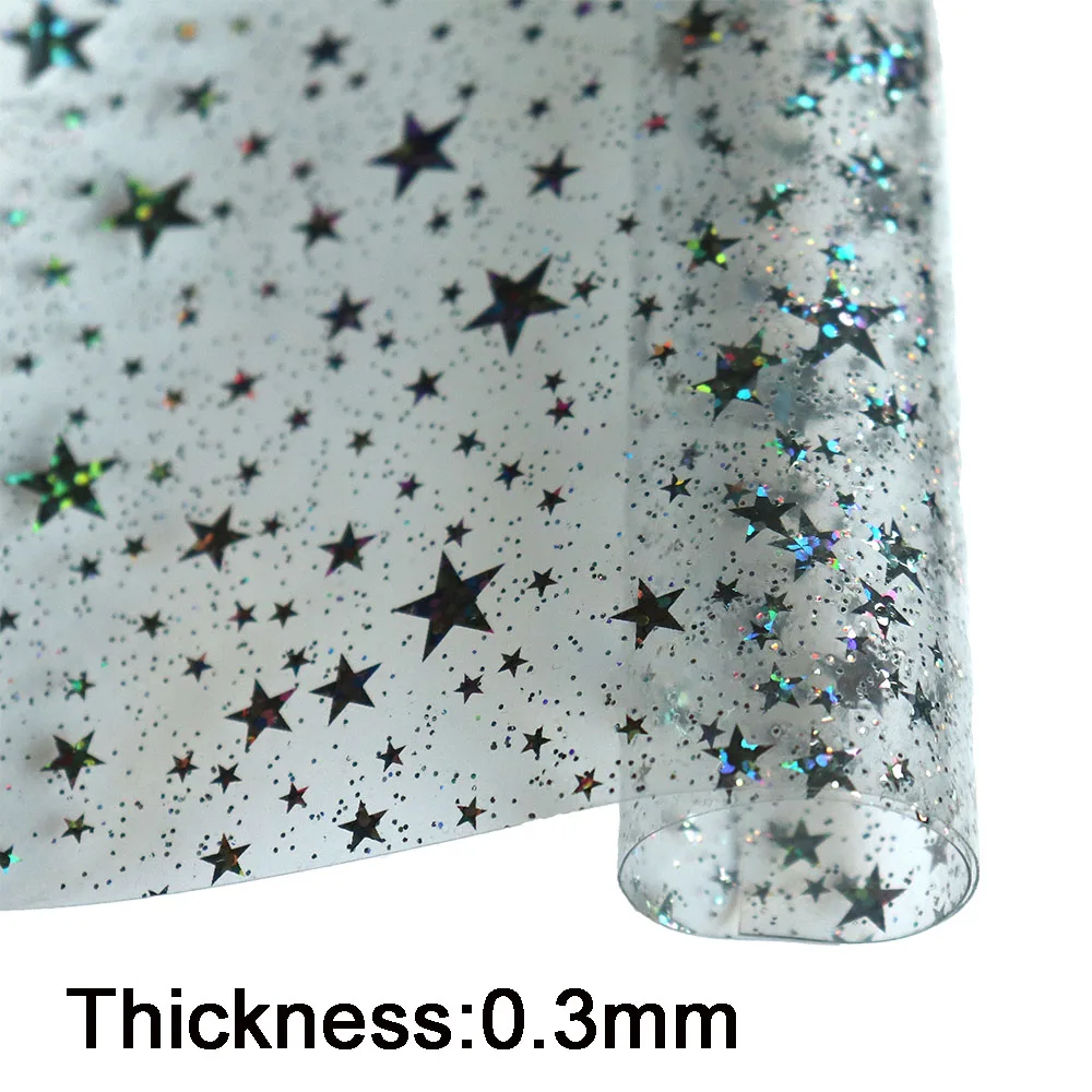 PVC Jelly Roll 30x132cm Roll Clear Ultra-Transparant Met Glitter Poeder