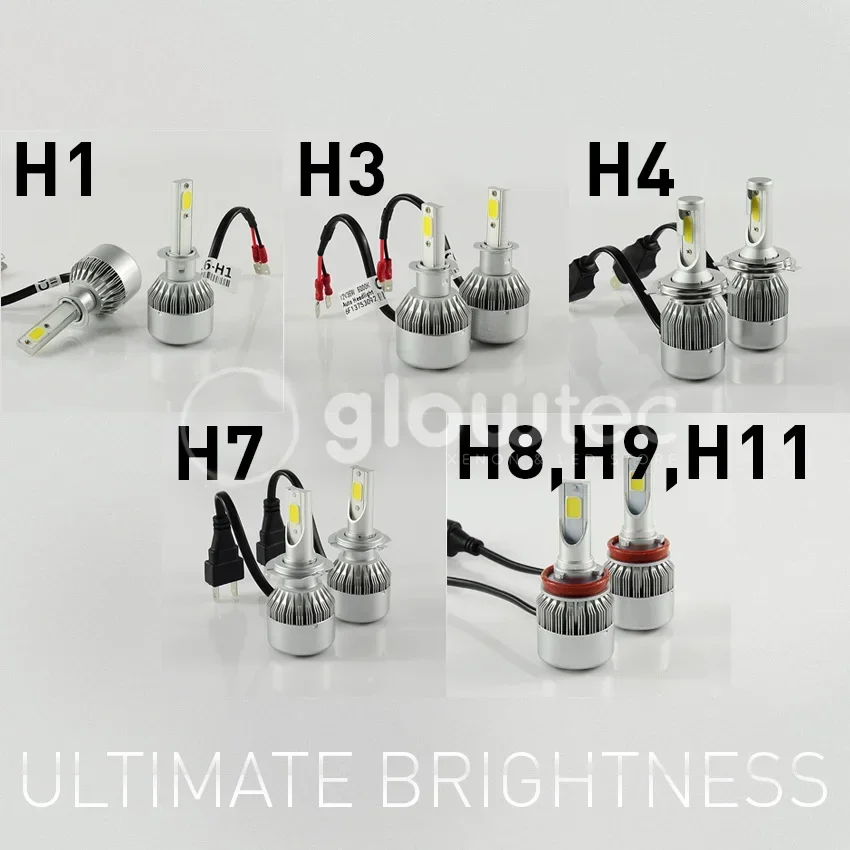 2 Pcs LED H1 H3 H4 H7 9004/HB1 9005/HB3 자동차 헤드 라이트 전구 36W 3800LM 자동차 액세서리 6000K 자동 LED 안개등