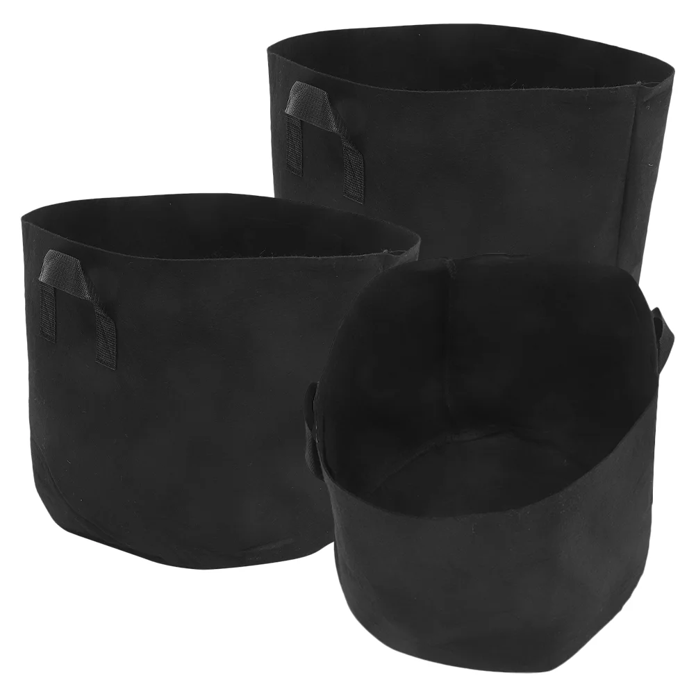 

3 Pcs Tree Planting Bag Apartment Container Flower Planter Pouch Round The Potato Growing Bags Non-woven Fabric Felt