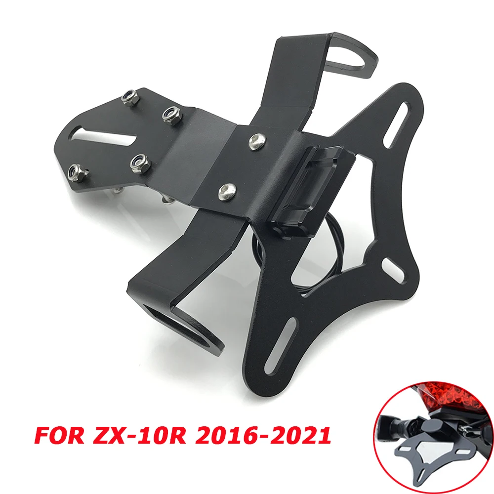 

LED License Plate Frame Holder Bracket Tail Tidy Fender Eliminator Accessories For Kawasaki Ninja ZX10R ZX 10R 2016 - 2020 2021