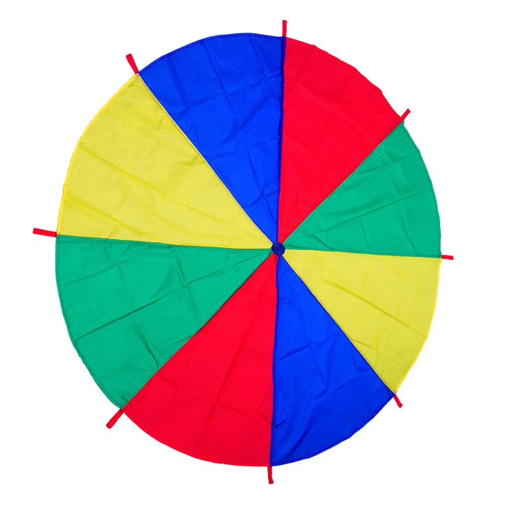 

Games Colorful Umbrella Rainbow Parachute Toy Toddler Toys Outdoor Kindergarten Prop Kids Playset with Handles Tent