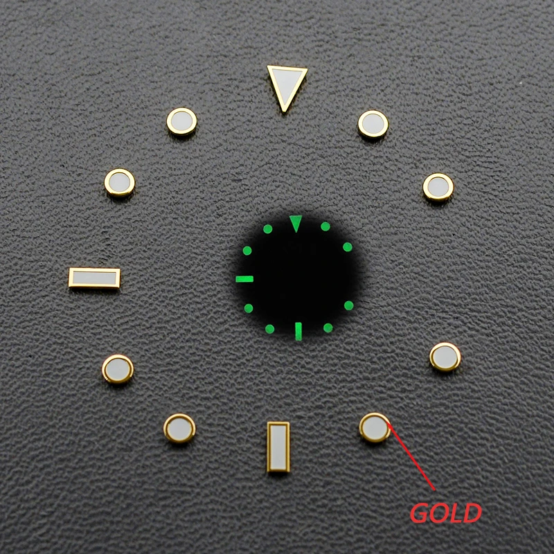 Luminous Blue-Green Watch Dial with Hour Markers - Men's Aftermarket Accessory Replacement