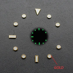 Luminous Blue - Green Watch Dial with Hour Markers - Men's Aftermarket Accessory Replacement (Green 1 Set)