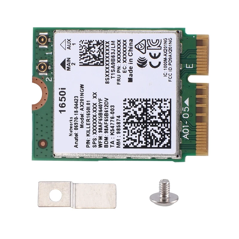 

1650I AC AX201NGW Wifi карта Wifi6 Двухдиапазонная беспроводная карта 802.11AX/A/B/G/N BT 5,0 ноутбук для Windows 10