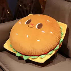 Plush Fried Chicken Burger Pillow - Super Soft Food Toy (25cm)