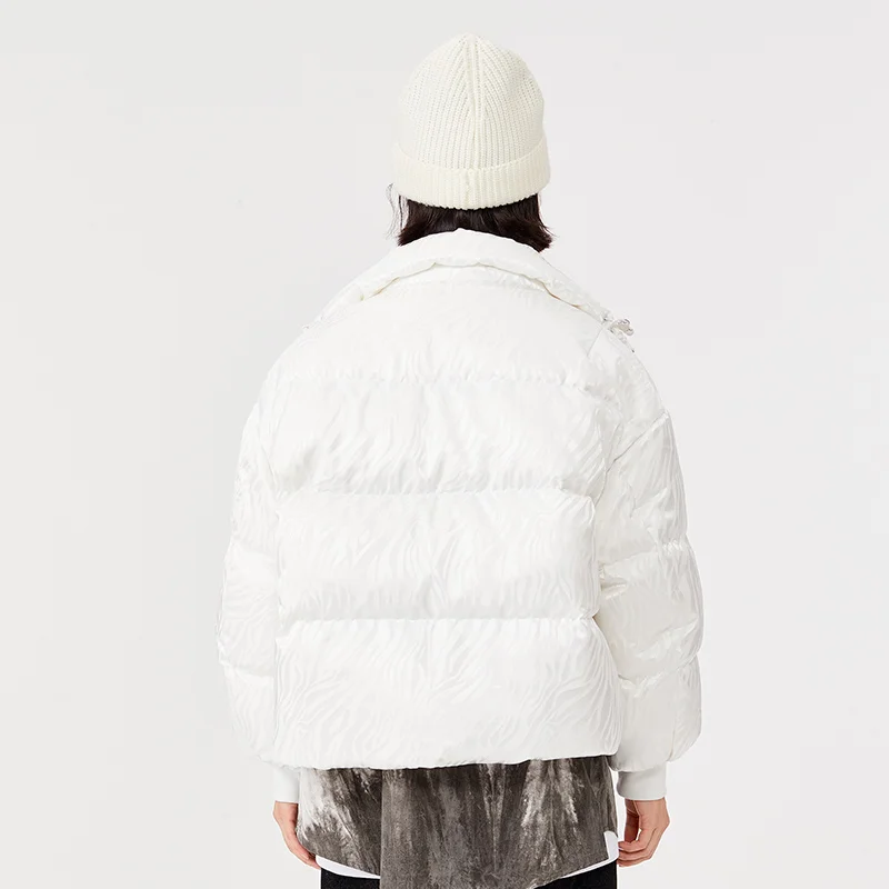 Semir Down Jacket Women Stand Collar Warm White Duck Down 2023 Winter Loose Jacket