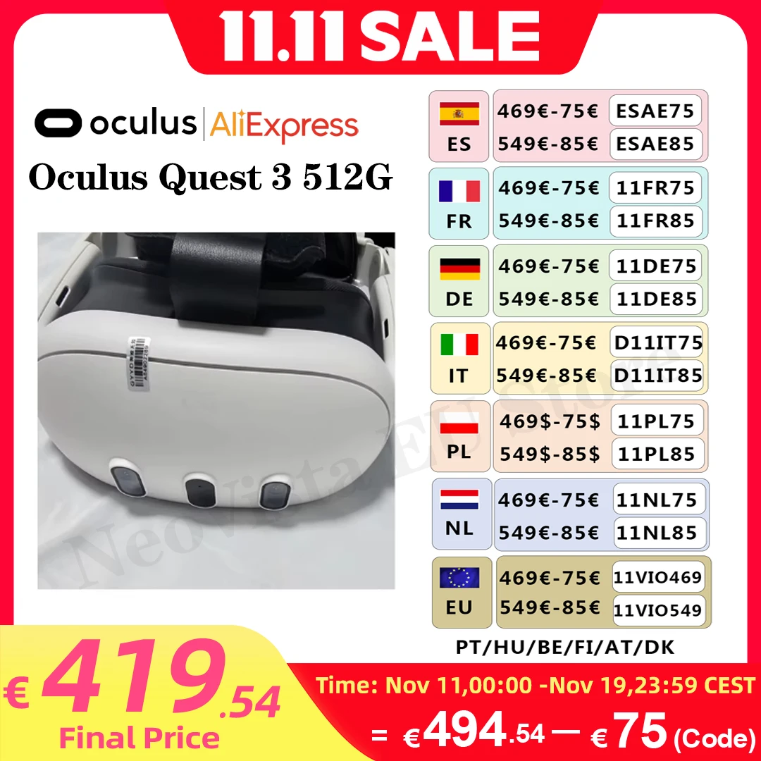 Gogle VR Oculus Quest 3 512G VR z EU za $540.04 / ~2020zł Gogle VR Oculus Quest 3 512G VR z EU za $540.04 / ~2020zł