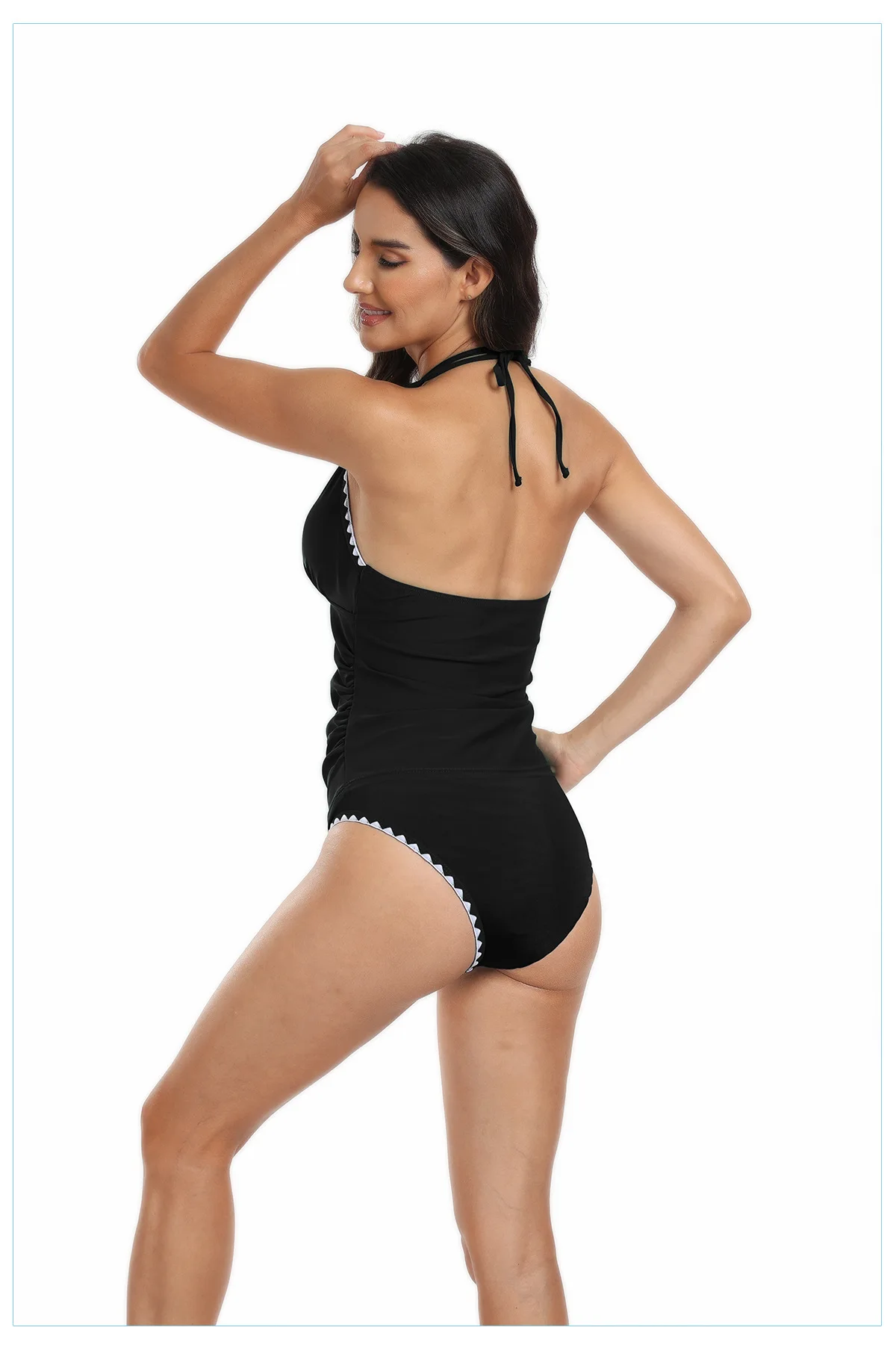 New European and American swimsuit women's large-size split swimsuit European and American flower bud edge bikini