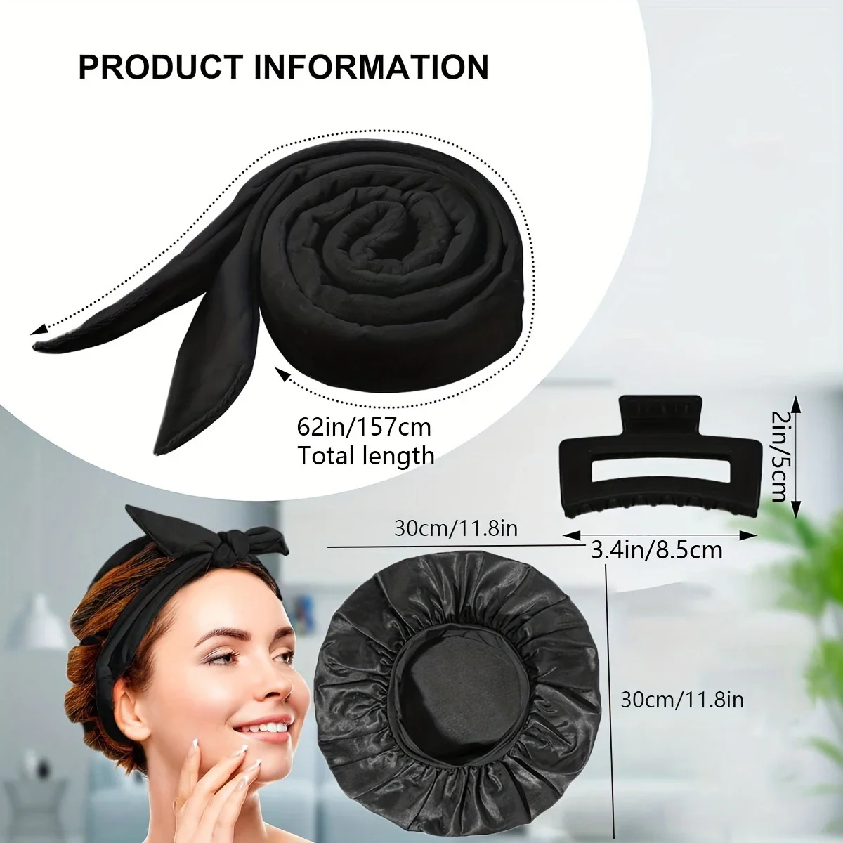 Sleep Hair Styling Set Heatless Hair Curling Headband Claw Clip Scrunchie Care Cap DIY Styling Tools 3/5/6pcs/Set