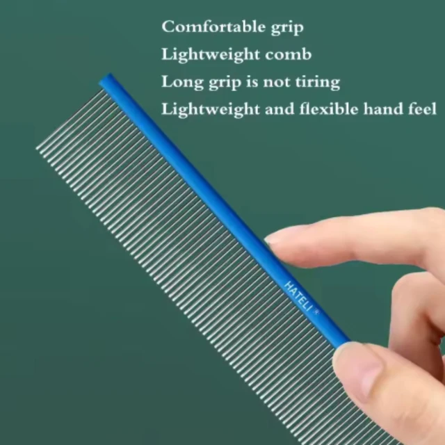 19cm Light Aluminum Pet Comb Professional Dog Grooming Cat Comb Cleaning Hair Trimmer Brush Accessories 5 Colors Optional