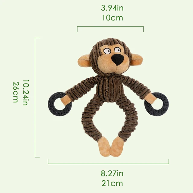 Squeaky Puppy Toys Plush Puppy Chew Toys for Teething Training Dog Toys for Small Dogs Toys for Cute Monkey Interactive Dog Toys 4