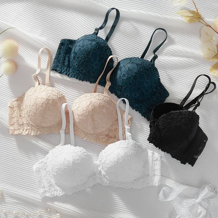 Thickened A Cup Bra - Womens Steel Ring Bralette for Small Breasts