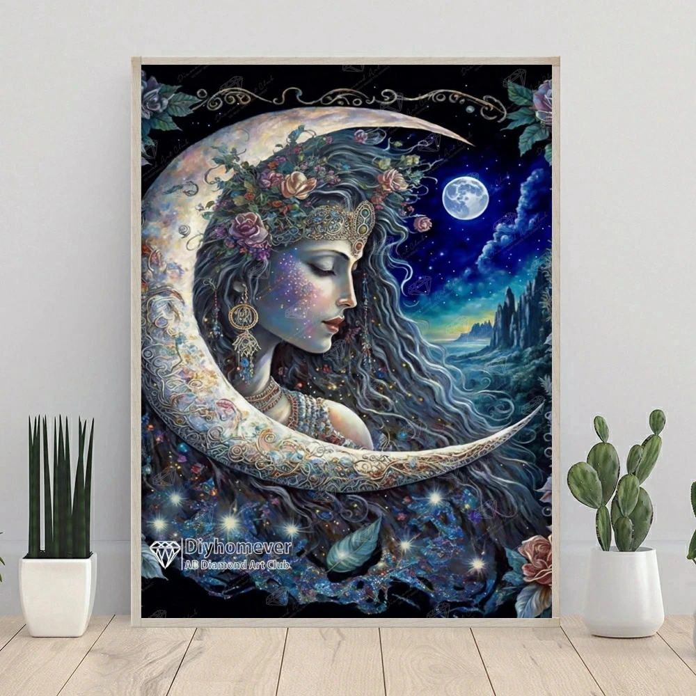 Moon Goddess AB Diamond Painting Embroidery Fantasy Woman