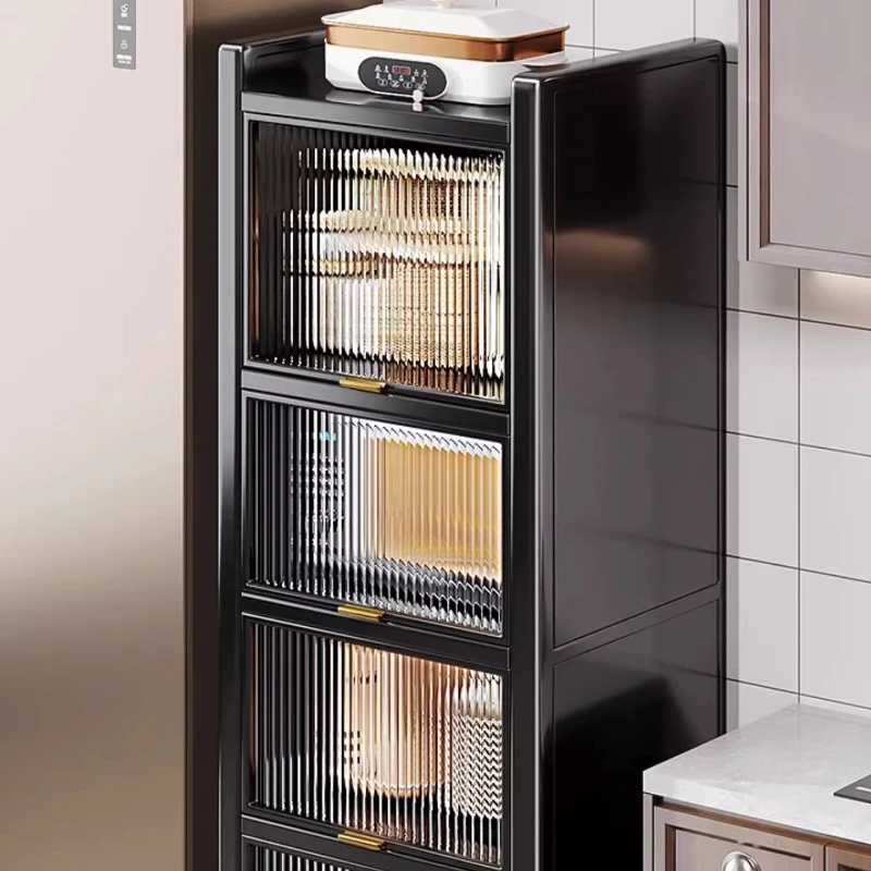 Modern Metal Kitchen Cabinets Multi-layer Storage Cabinet Floor Racks Multifunctional Muebles De Cocina Furniture ZT50KC 5