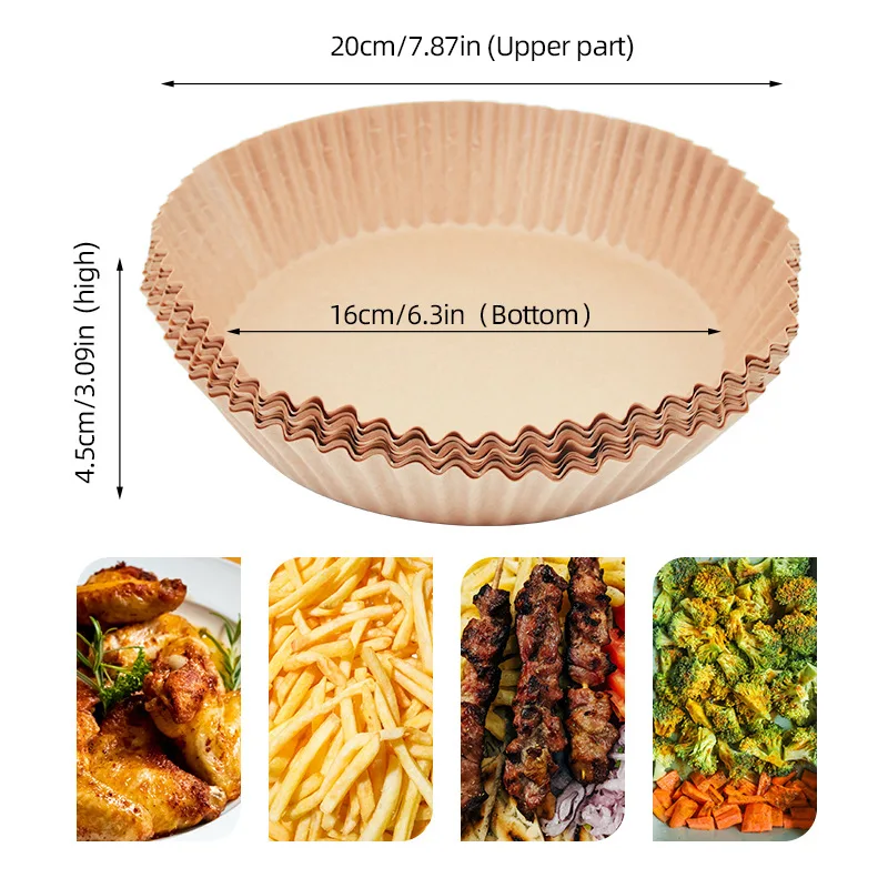 Air Fryer Disposable Paper for Non-Stick Oil-absorbing and Oil-proof Special Paper for Kitchen Barbecue Food Oven Baking Plate