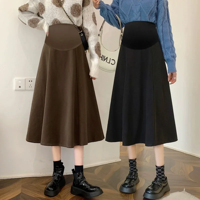 New Fashion Korean Version of The Stretch Maternity Skirt Stomach Lift Skirt Summer Loose Half Body Pregnancy Dress