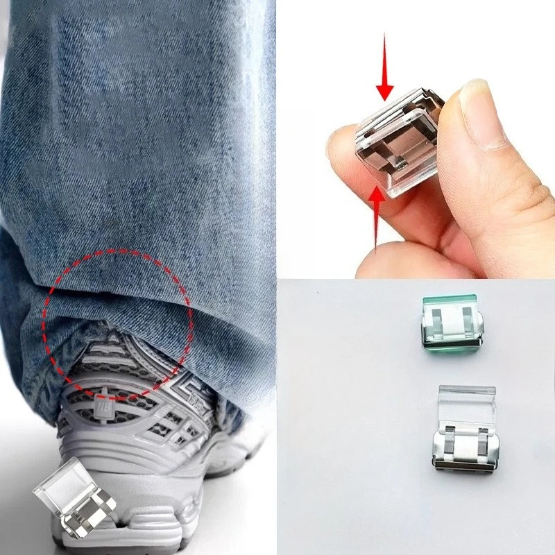 Pant Leg Adjuster Clips - Invisible Hem Fasteners, No-Sew Anti-Slip Edge Clips, 10-Pack
