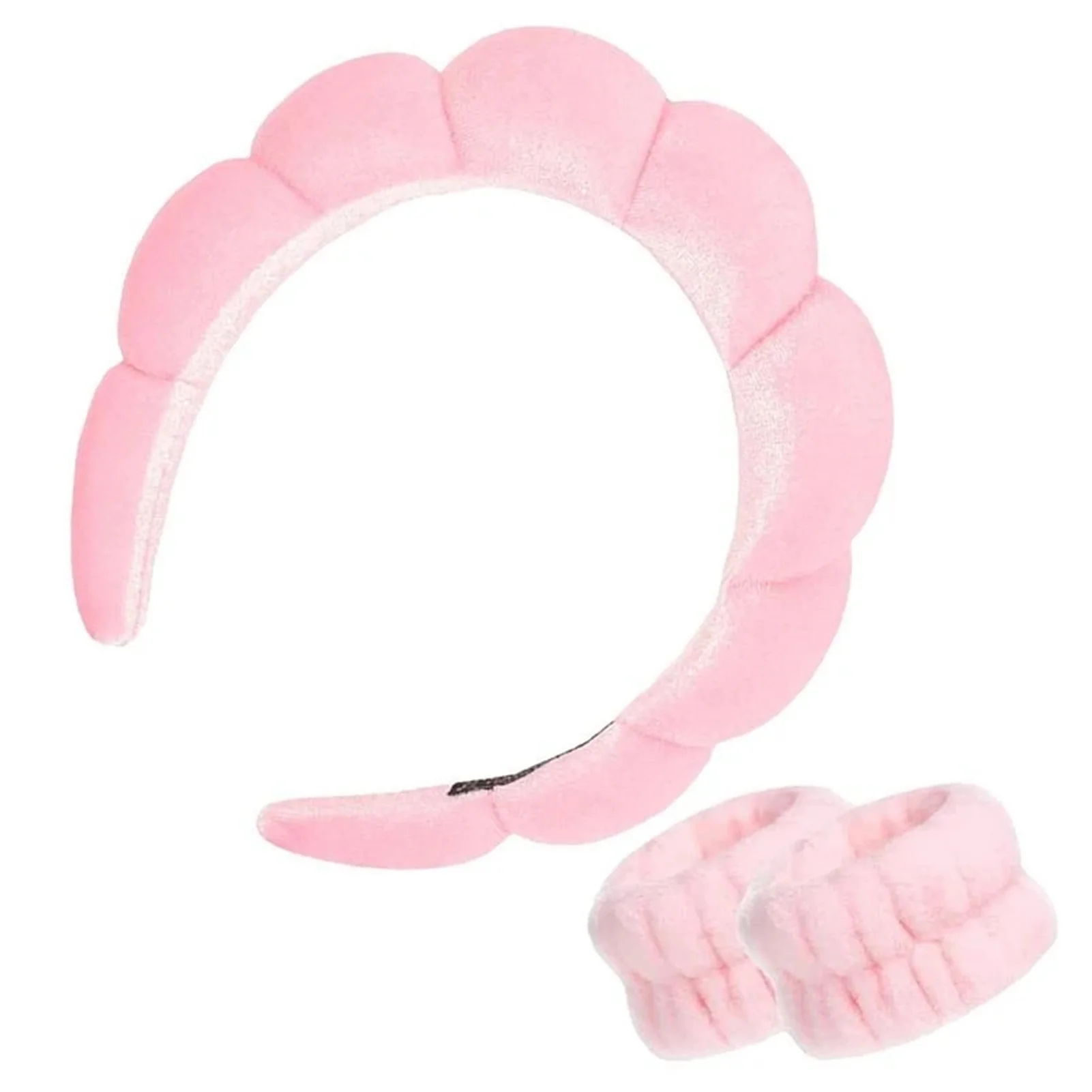 

Sponge Wide Brim Hair Hoop Wristband Set Non-Slip Hairpin Sponge Headband for Girls Women Students