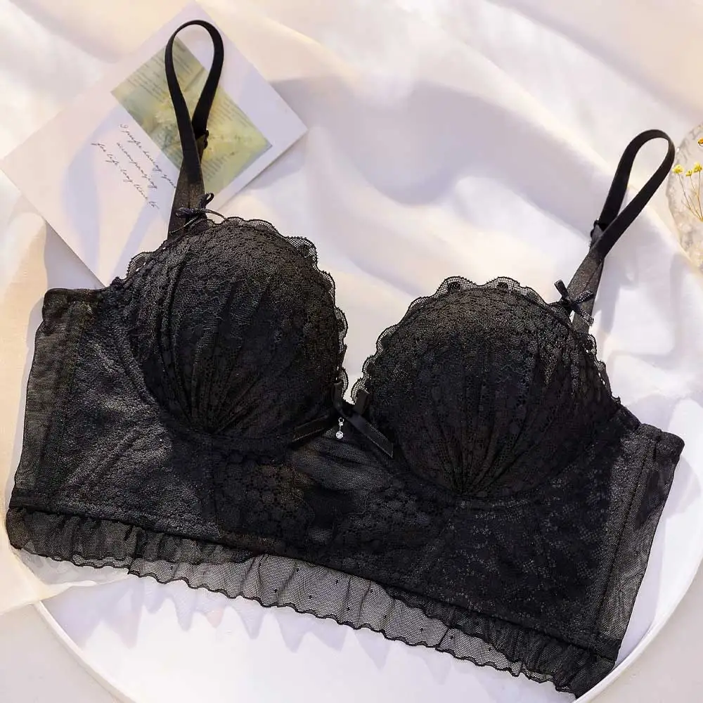 Sujetador espalda abierta para mujer, con Bralette Push-Up, ropa interior de encaje sin espalda, Top inalámbrico, lencería para boda, sujetador Sexy en U profundo - AliExpress