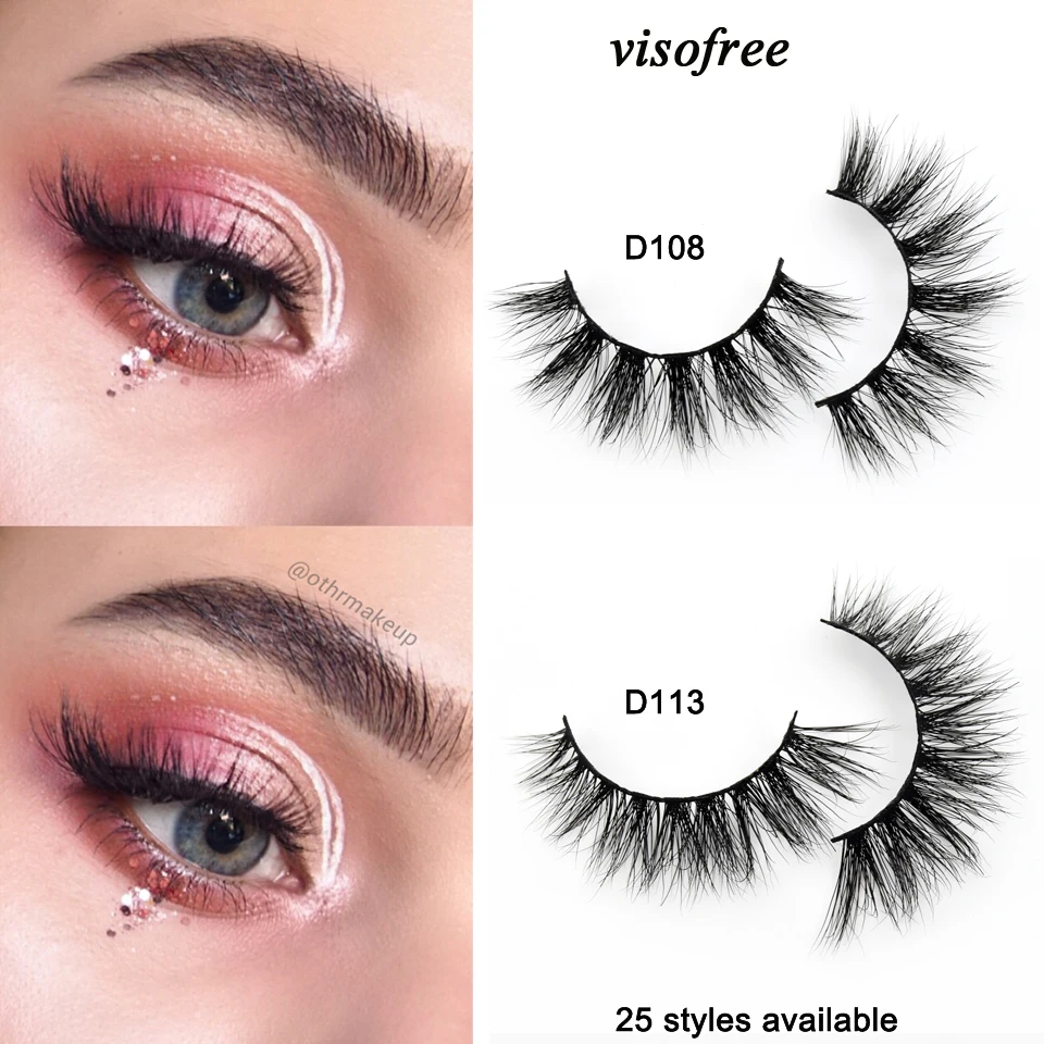 Visofree Eyelashes 3D Mink Lashes Handmade Full Strip Lashes Cruelty Free Luxury Mink Eyelashes Makeup Lash Maquiagem Faux Cils fake eyelashes