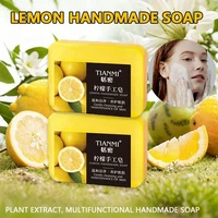 Savon artisanal au citron, 2 pièces, nettoyant hydratant, adapté à tous les types de peau, pour hommes et femmes 3