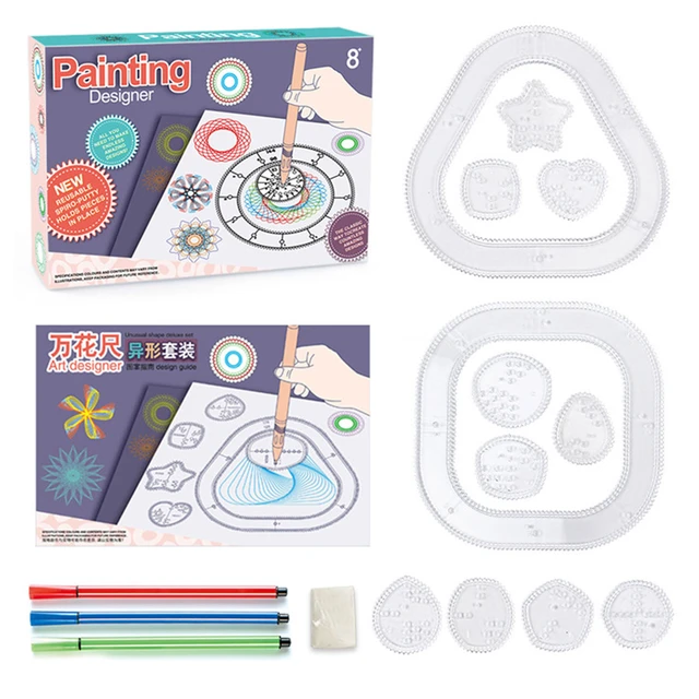 Spirograph Drawing Toys Set Interlocking Gears Wheels with Pens Spiral  Designs Painting Accessories Geometric Ruler Toy - AliExpress