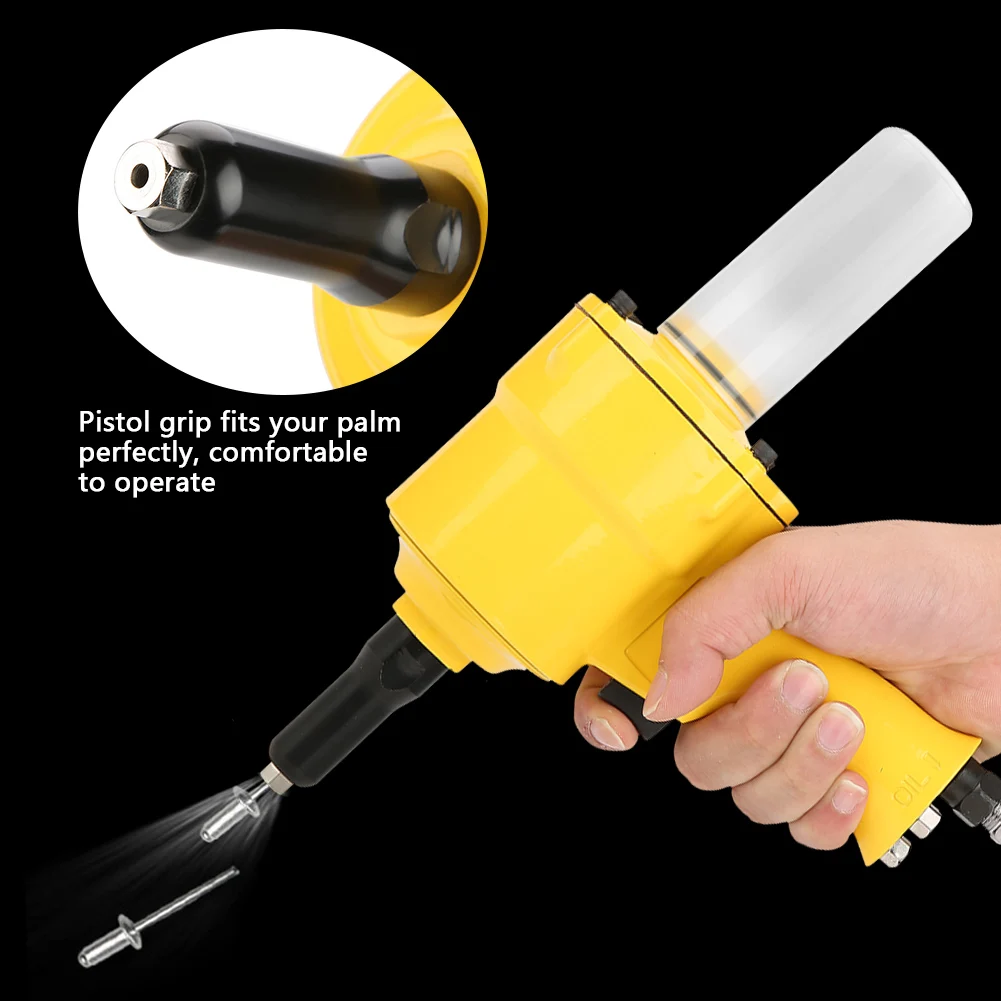 KP-705P Pneumatic Riveter Pistol Grip Rivet Gun Air Powered Riveting Tool 2.4/3.2/4.0/4.8mm Rivet Gun Riveting Tool Riveting Gun 6
