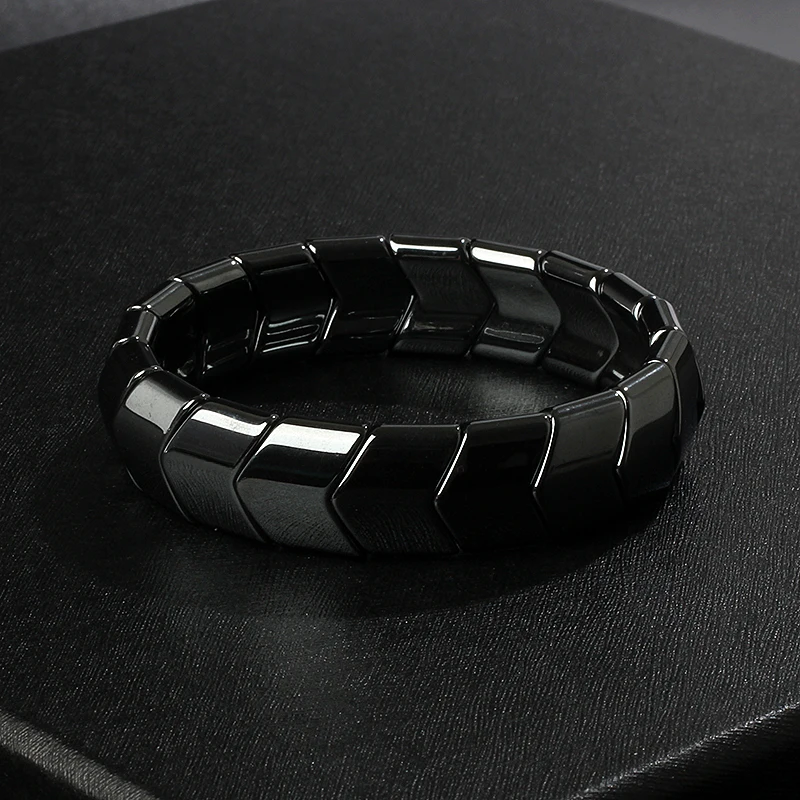 Bracelet en hématite pour hommes et femmes, bijoux de thérapie magnétique, extensible, pour soins de santé, tendance, nouvelle collection