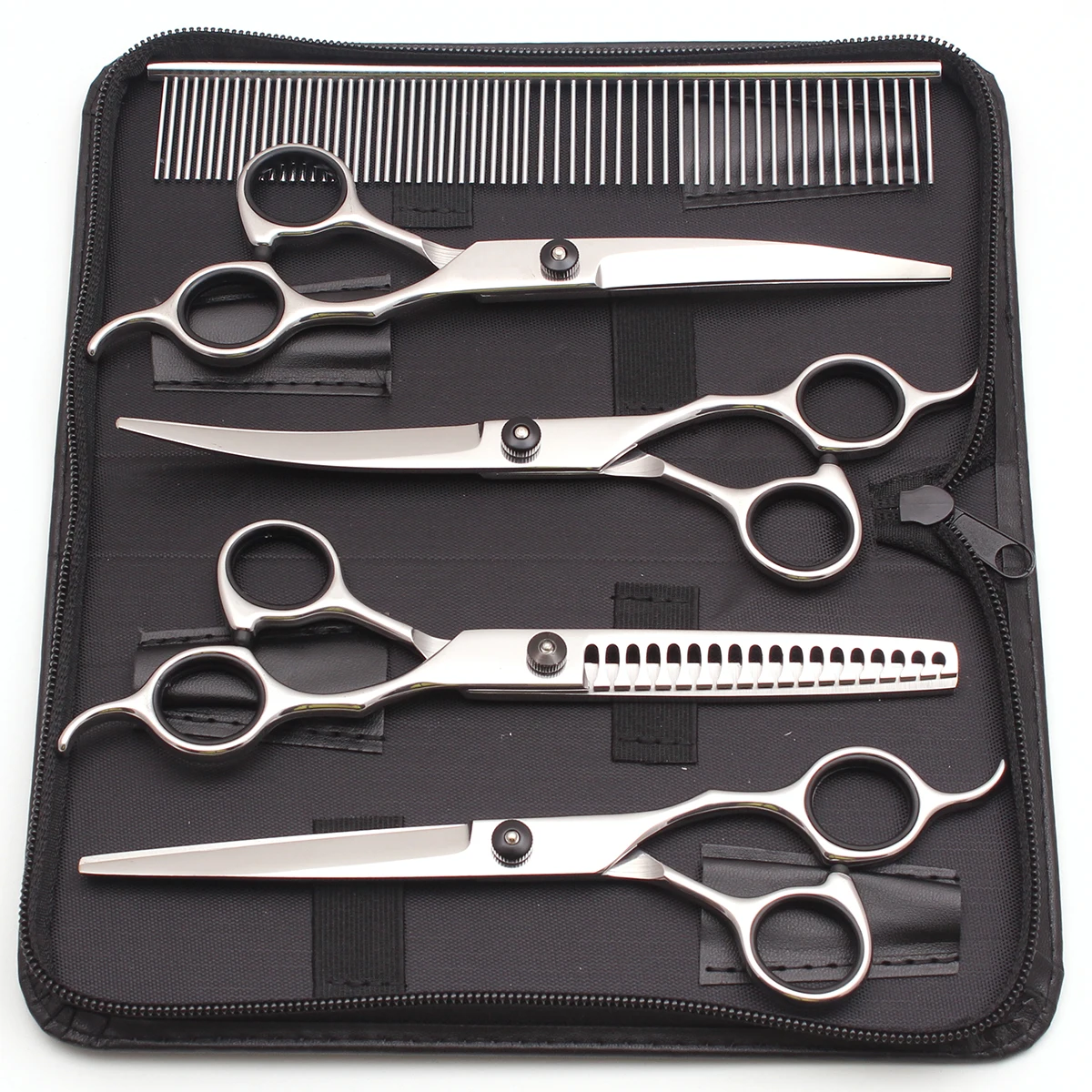 Dog Grooming Scissors 6" 7" Japan Stainless Thinning Shears Pet Hairdressing Scissors Curve Chunker Shears dog grooming scissors