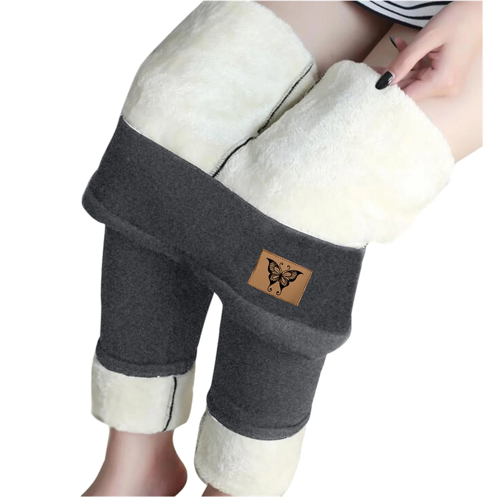 Winter Women Leggings Fleece Lined Velvet Keep Warm Pants High Waist Leggings Women Solid Comfortable Stretchy Thermal Plus Size 3