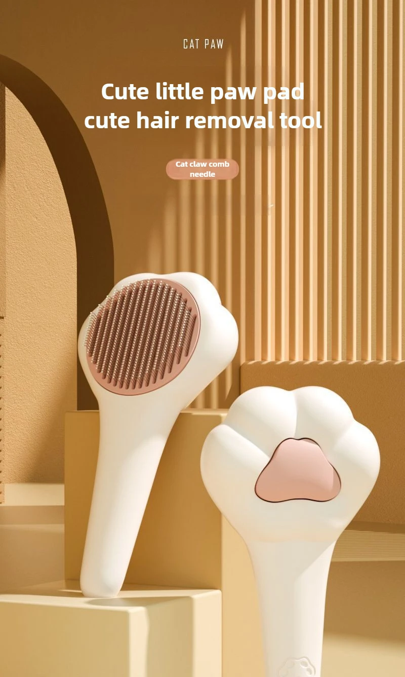 Cat Grooming Flea Comb With Release Button For Pet Hair Removal_voghion.com
