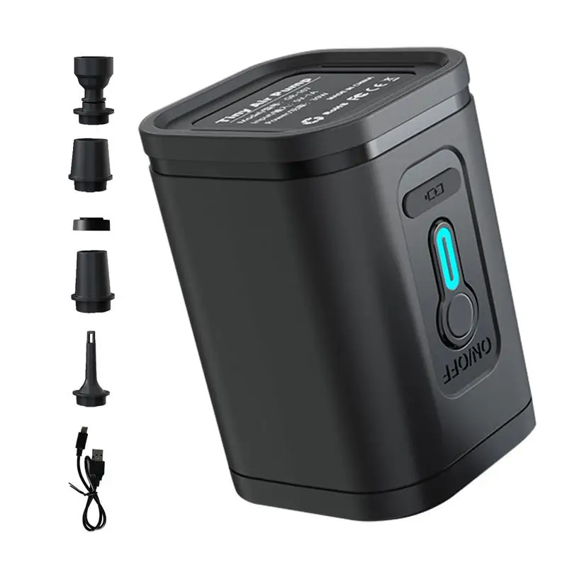 Electric Air Pump Inflator Battery Rechargeable Air Compressor Portable for PVC Boat Mattress Inflatable Swimming Pool Raft Bed