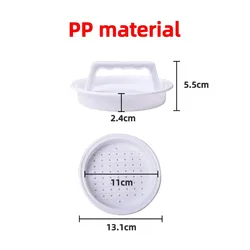 Round Hamburger Press for Perfect Patty Making - Food-Grade ABS Kitchen Gadget (1 pcs white)