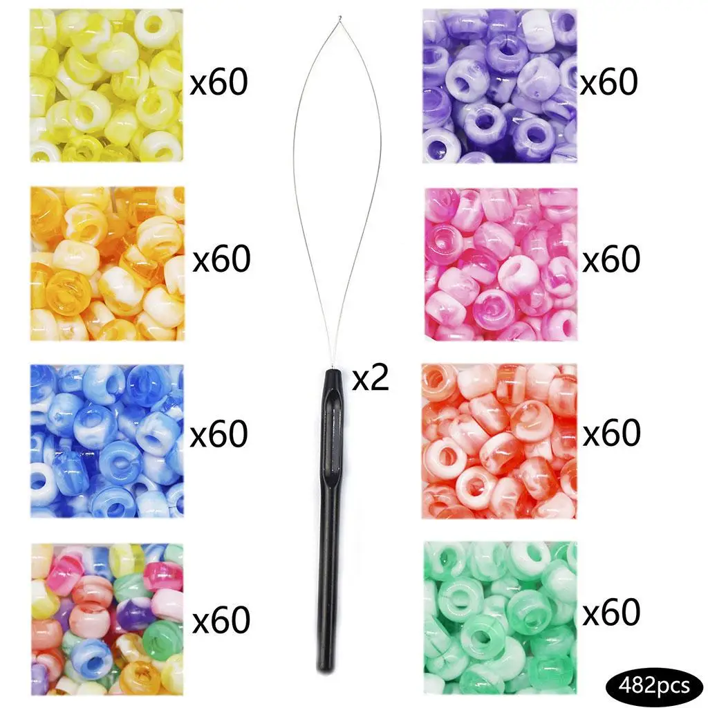 480Pcs Hair Beads Beauty Supplies 8mm for Photography Men Women