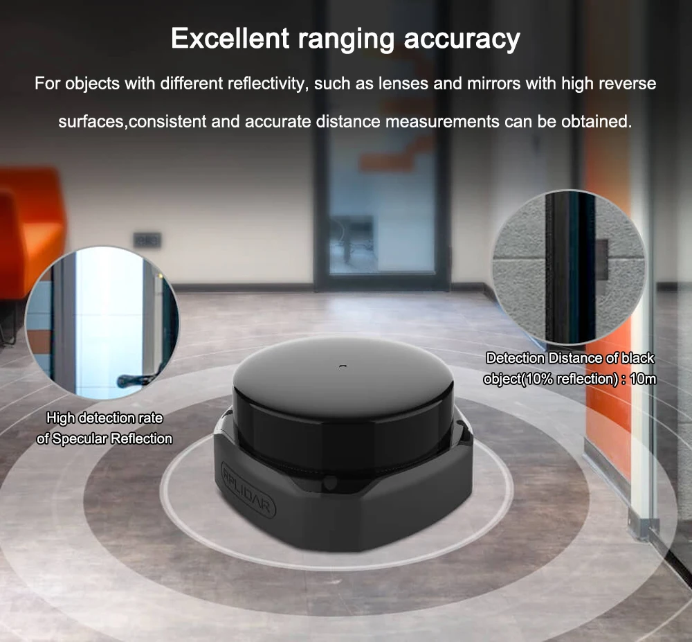 SLAMTEC RPLIDAR TOF Laser Scanner S2 Series LiDAR Sensor 30M-50M Scanning Radius