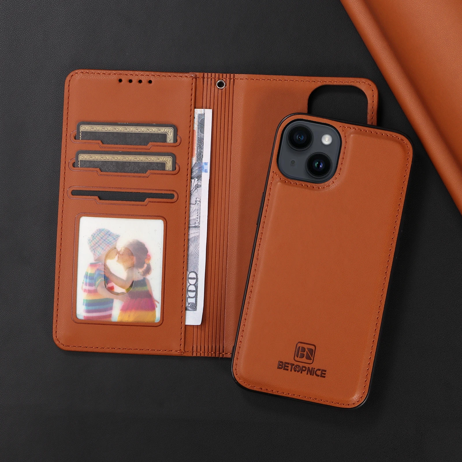 Versatile 2-in-1 Detachable Leather Wallet Case with Magnetic Book Stand Cover