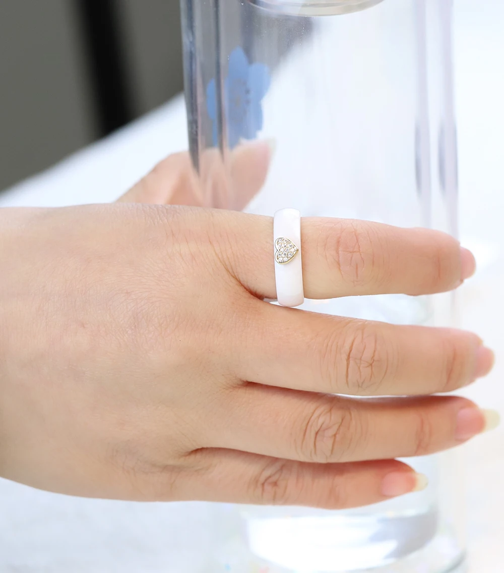 Bijou Bague Ceramique Blanche Manege A Bijoux VQYSKOFashion-Bague
