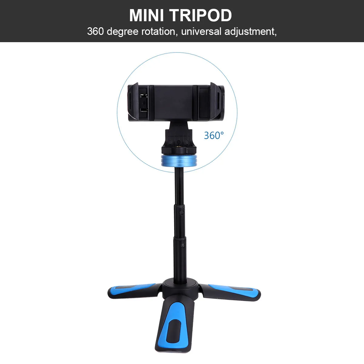 1Pcs 소형 경량 접이식 셀카 스틱 삼각대 360도 회전 범용 휴대폰 홀더 데스크탑 휴대용 미니