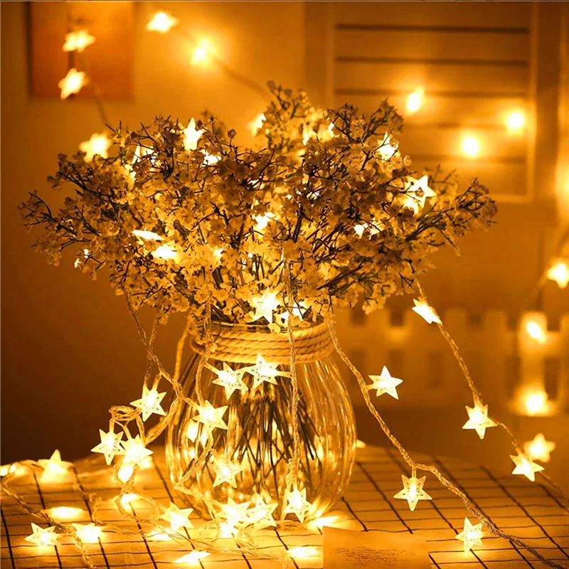 

USB/Battery Operated LED Star String Lights Fairy Light 2023 Christmas Party Wedding Home Outdoor Patio Decoration Twinkle Lamps