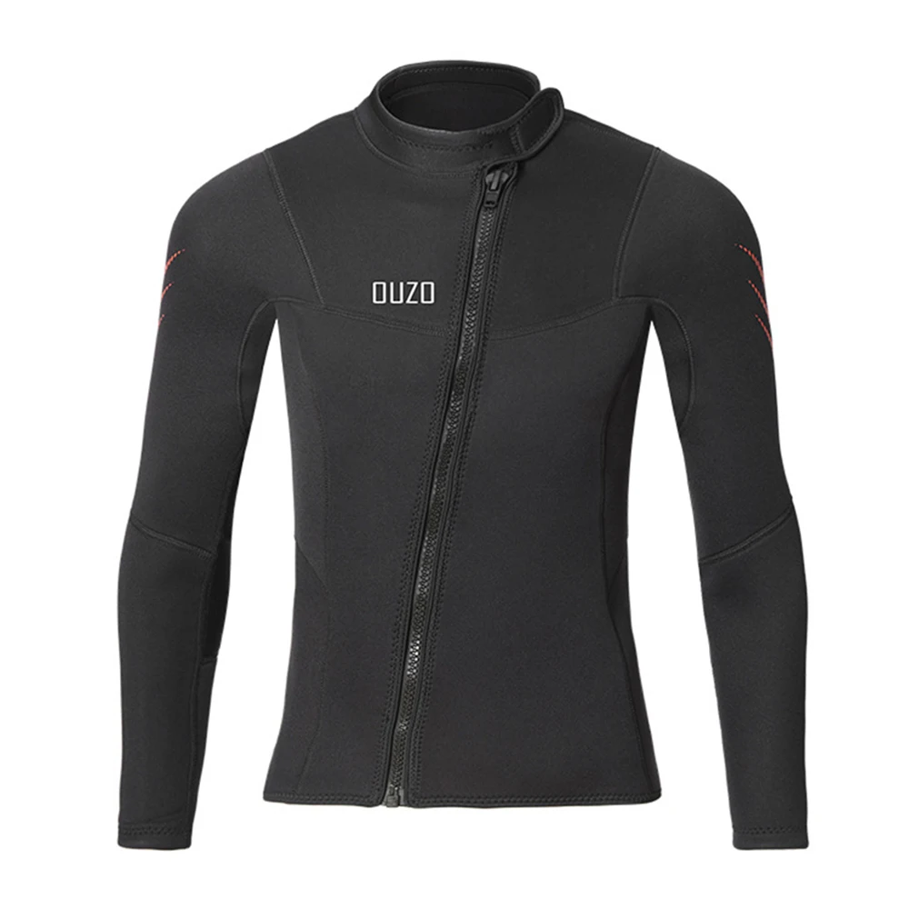 

New Men's 3MM Neoprene Diving Top Fashion Front Oblique Zipper Thermal Jacket Water Sports Surfing Snorkeling Swimming Top 2023